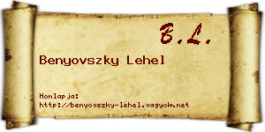 Benyovszky Lehel névjegykártya